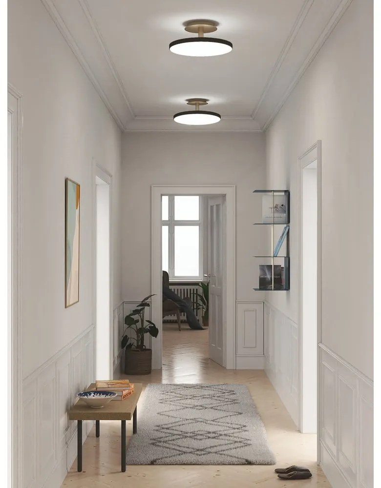 Czarna lampa sufitowa LED z metalowym kloszem ø 43 cm Asteria Up – UMAGE