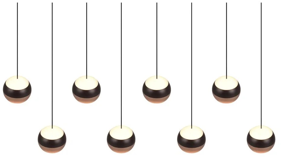Lampa wisząca LED w czarno-miedzianym kolorze z metalowym kloszem Orbit – Trio Select