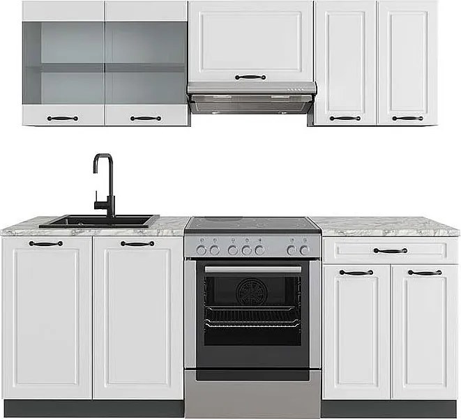 Aneks kuchenny biały dworek/antracyt 200x60x81.6 r-line