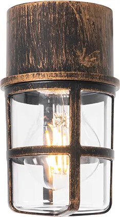 Lampa sufitowa i ścienna antyczne złoto IP54 - Kiki