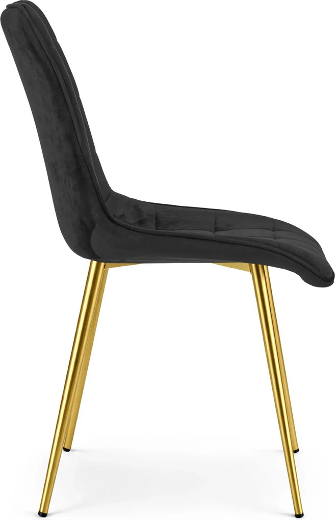 Czarne metalowe krzesło tapicerowane glamour K4-T09