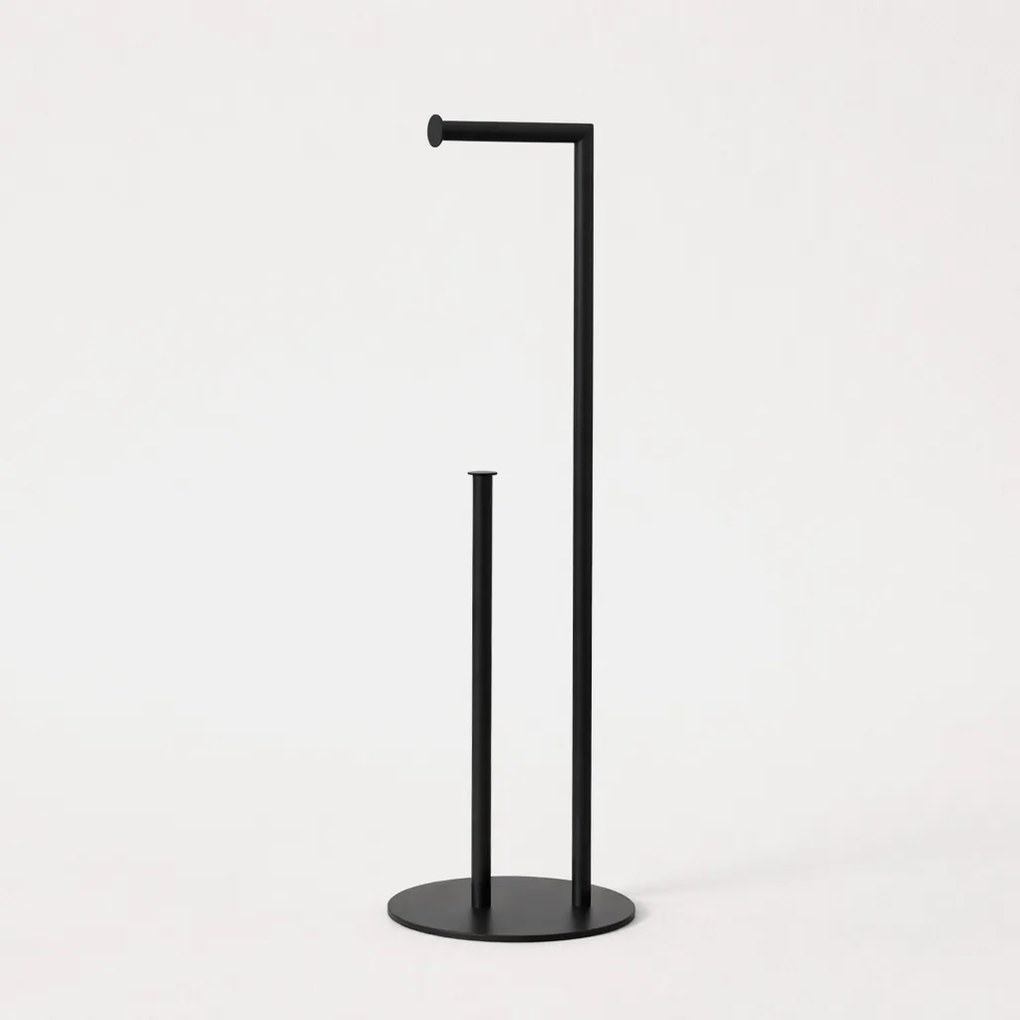 Towelia 2 Round - minimalistyczny stojak na papier w wersji czarnej