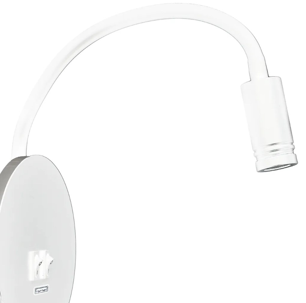 Lampka nocna, biała BASE 8W+2W WHITE, na kole