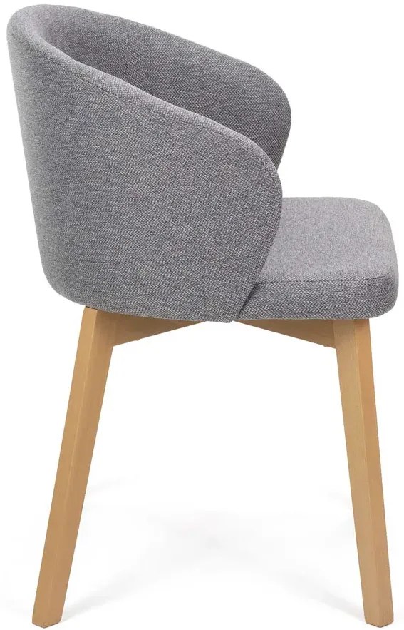 Szare tapicerowane krzesło nowoczesne dąb artisan B1-M06