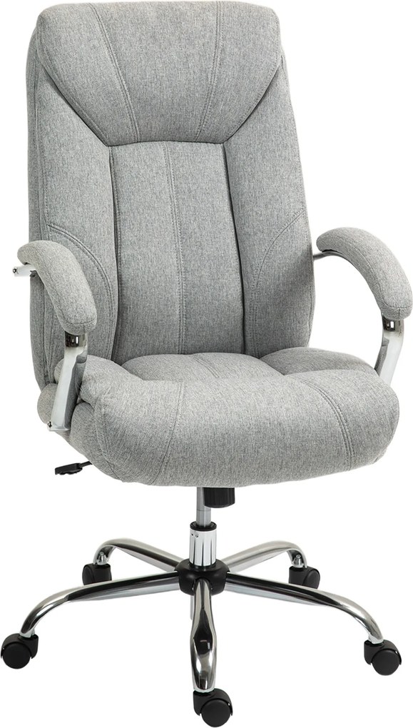 Vinsetto Ergonomiczne Krzesło Biurowe z Wysokim Oparciem, Oddychająca Tkanina, Regulowana Wysokość, Szare