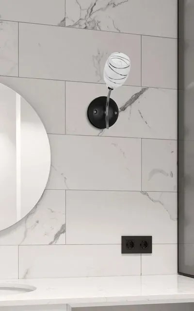 Kinkiet ścienny z mlecznym kloszem - 5X S979 L9-N99