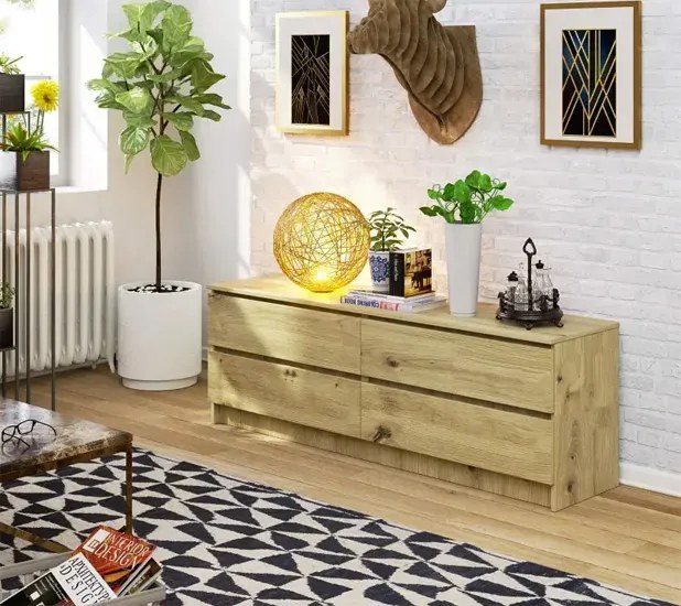 Minimalistyczna komoda do salonu dąb artisan H1-F49