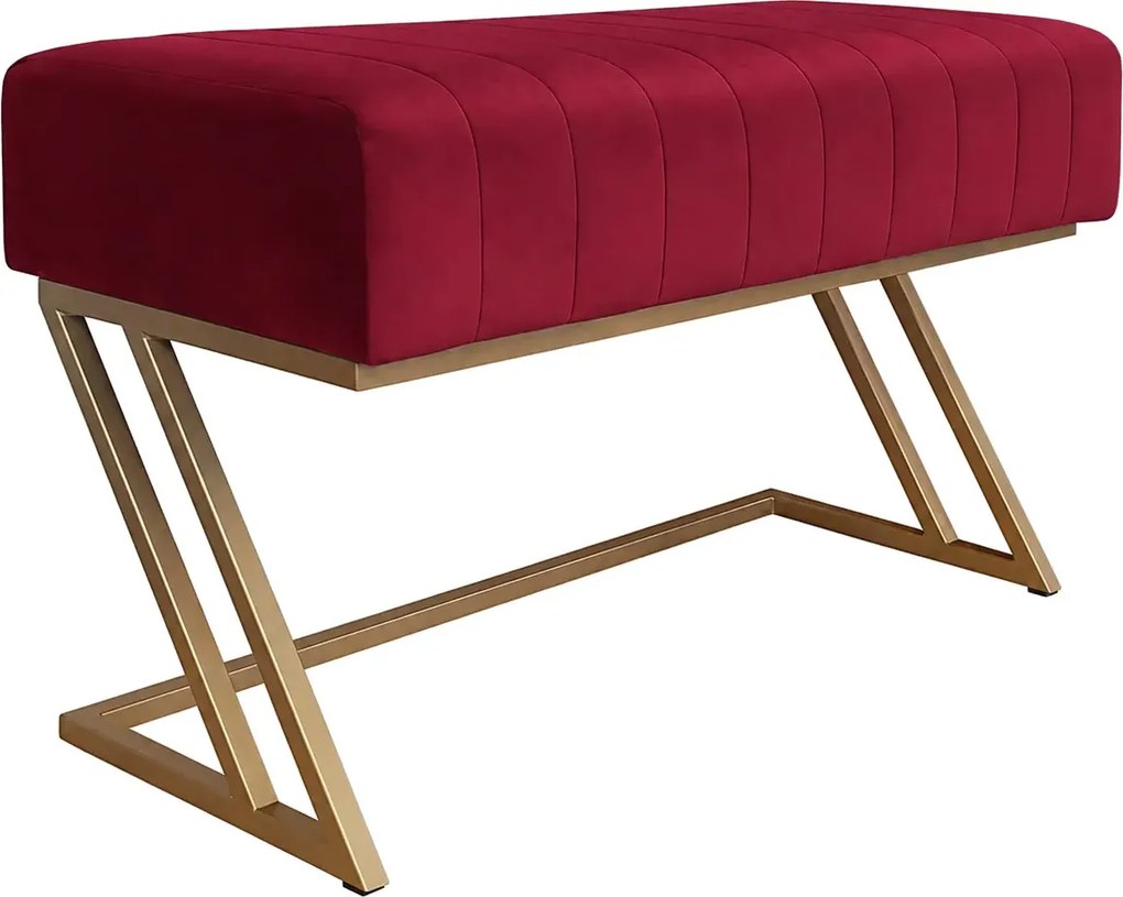 Ławka ZETA tkanina Welur loft ławka metal : Kolor Stelaża - Złoty, Kolor tkaniny - VELVET - MG31, Typ tkaniny - Velvet
