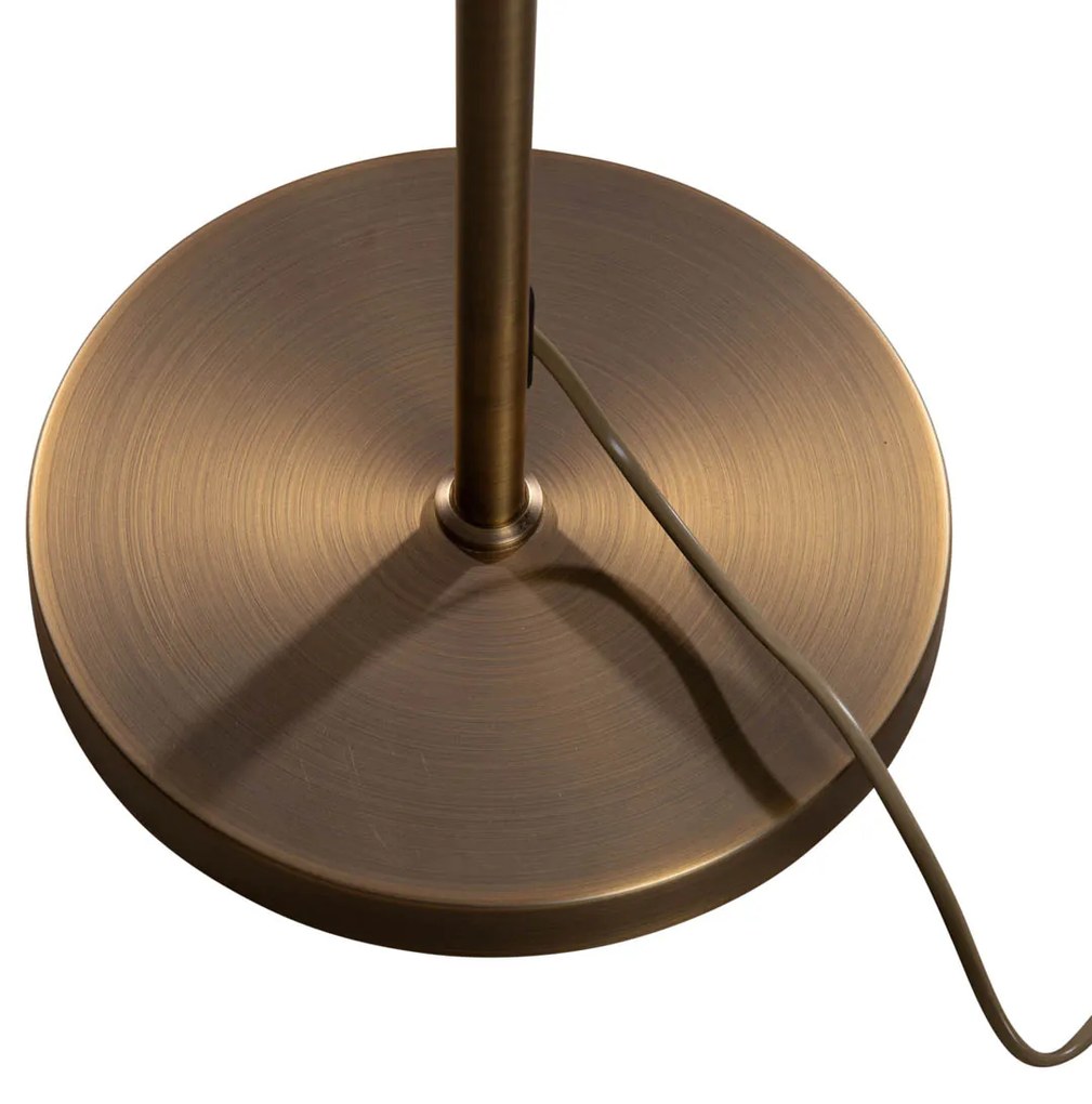Lampa podłogowa brązowa z owalnym aksamitnym abażurem w designie liści 50cm - Parte ArtDeco Oswietlenie wewnetrzne