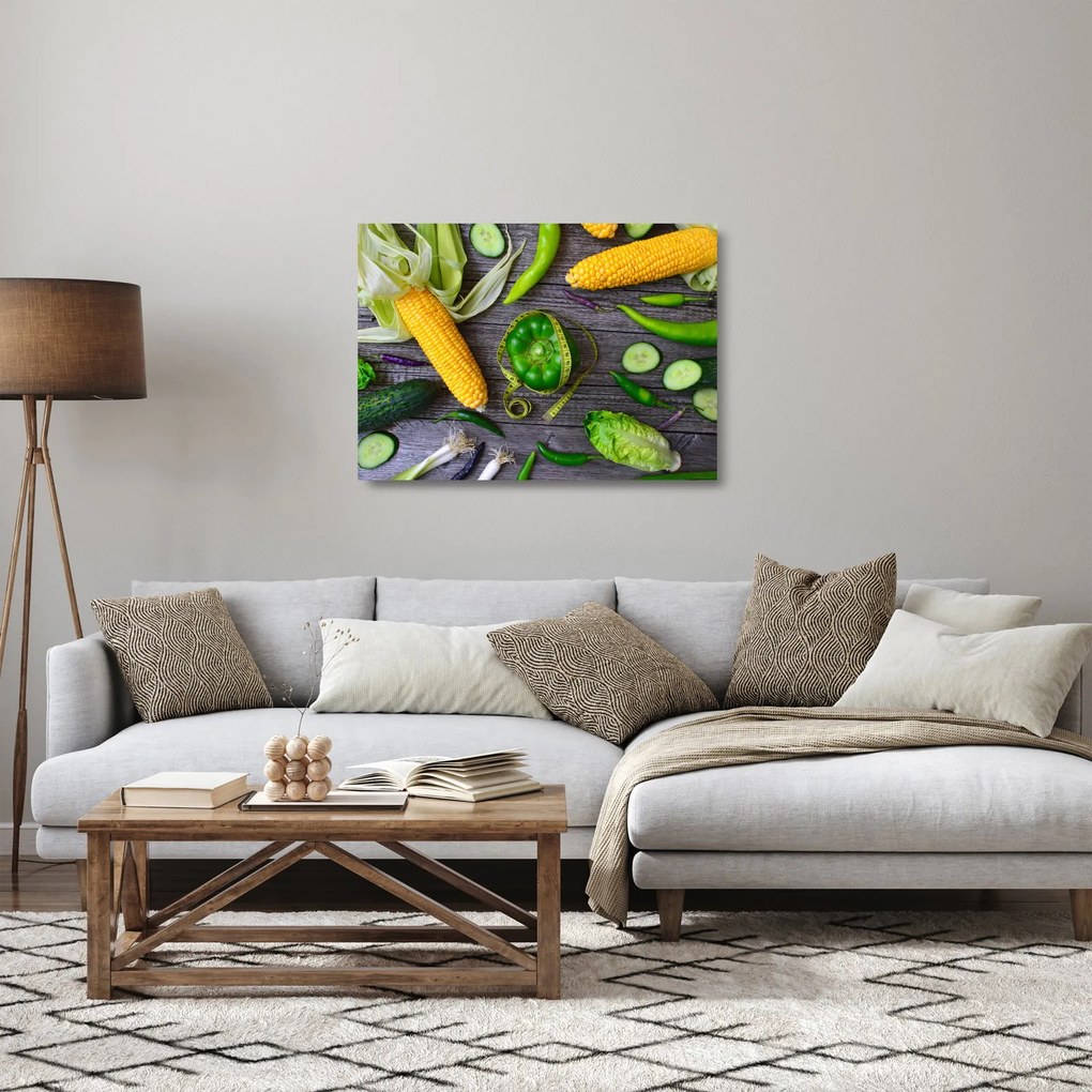 Obraz na szkle - z warzywami (70x50 cm)
