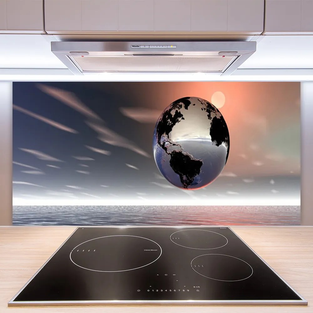 Panel Szklany do Kuchni Artystyczna Wizja Planety Ziemia