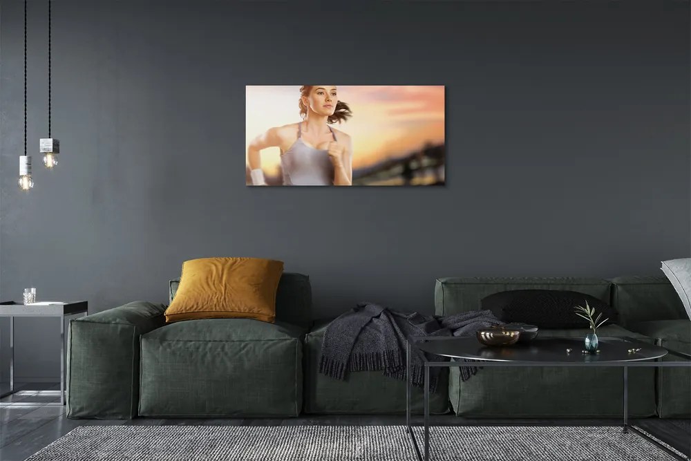 Duży obraz na płótnie Kobieta na Tle Nieba