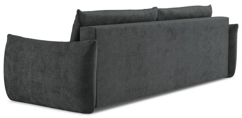 Ciemnoszara rozkładana sofa z tkaniny szenilowej 230 cm Leila – Makamii