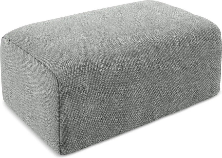 Szary podnóżek z tkaniny szenilowej Kona – Makamii