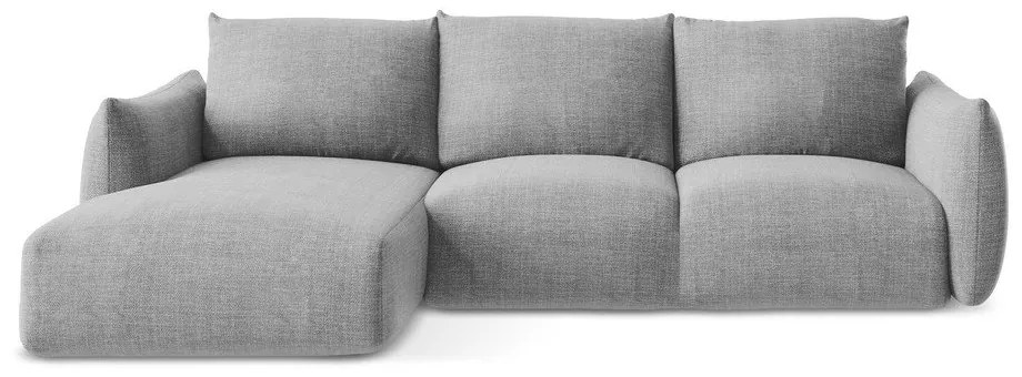 Jasnoszary rozkładany narożnik (lewostronny/z szezlongiem) Leila – Makamii