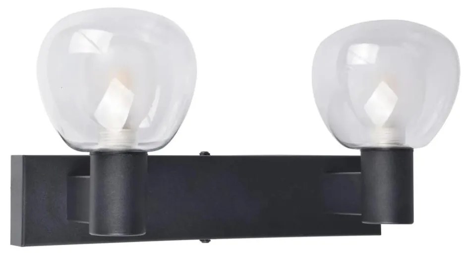 Kinkiet łazienkowy POLA 2xG9/5W/230V IP44 czarny/przezroczysty