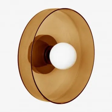 Kinkiet Ścienny Ze Szkła I Stali Nierdzewnej Jaxal Wędzony Brąz & Ø35 Cm - Sklum