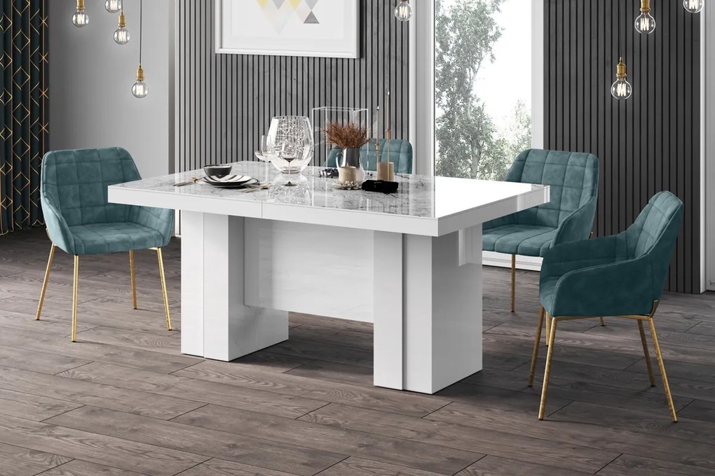 Rozkładany do 400 cm stół Largo Hubertus marmur połysk