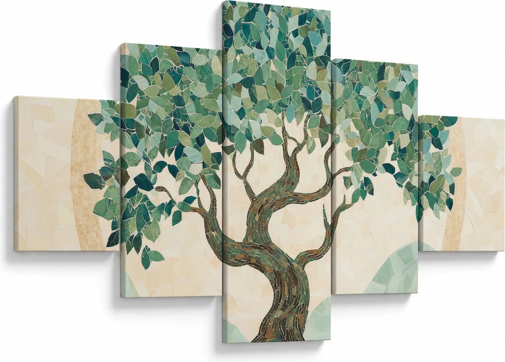 Obraz – Elegancka mozaika z drzewem (125x70 cm)
