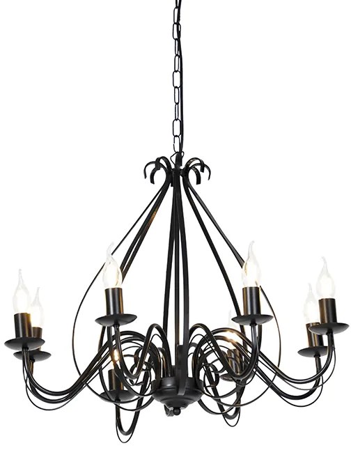 Klasyczny żyrandol czarny 8-świateł - Giuseppe
