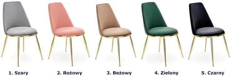 Szare tapicerowane welurem krzesło glamour - Givero