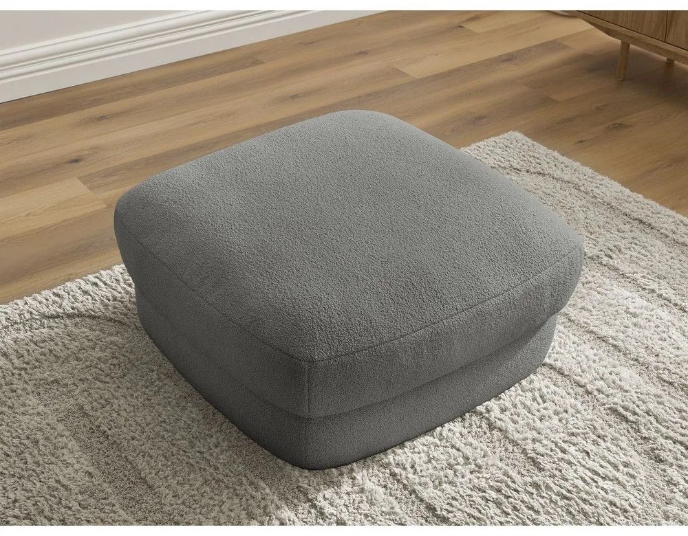 Ciemnoszary podnóżek z materiału bouclé Leonore – Bobochic Paris