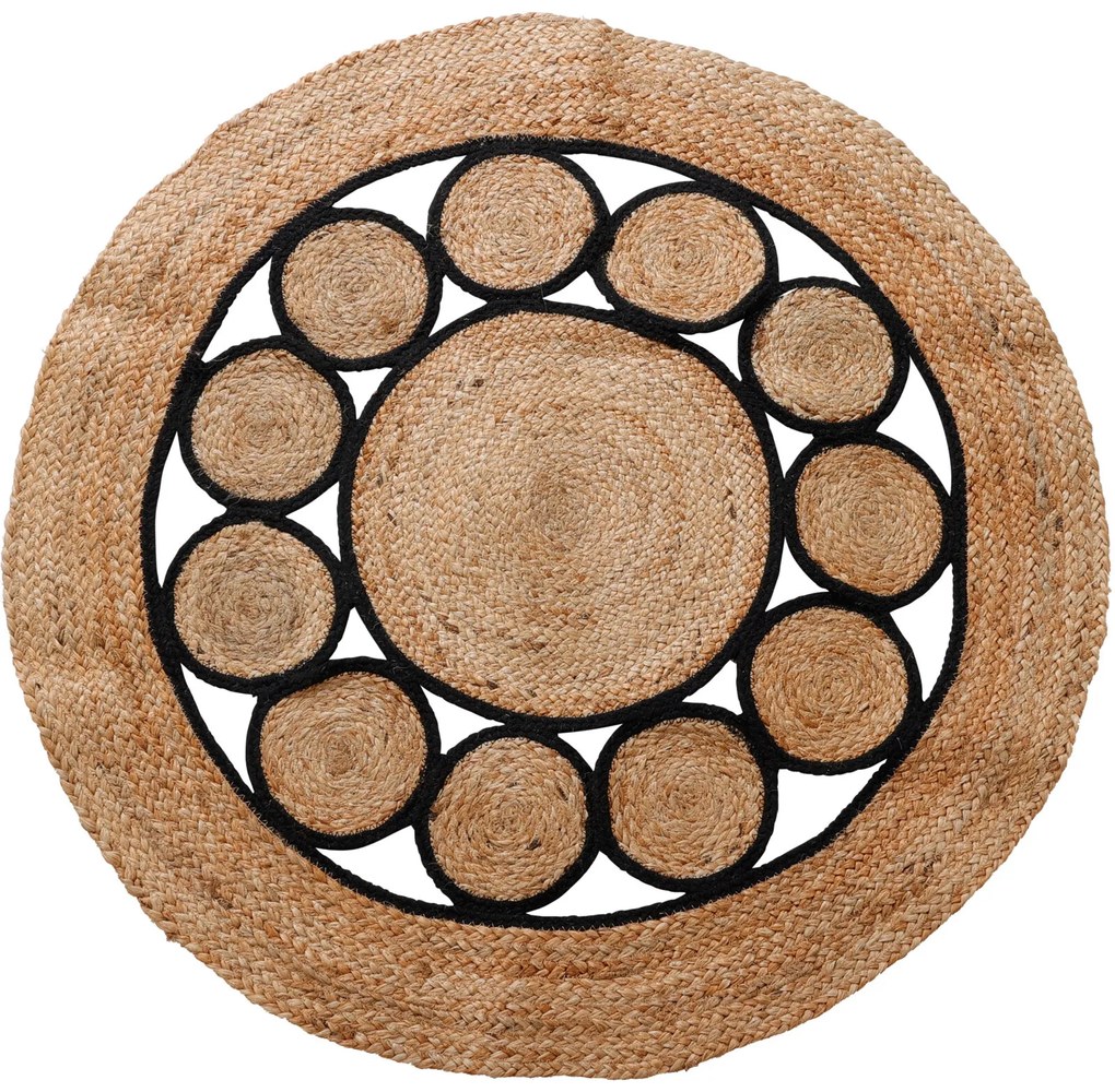 Dywan boho z juty, okrągły, Ø 90 cm