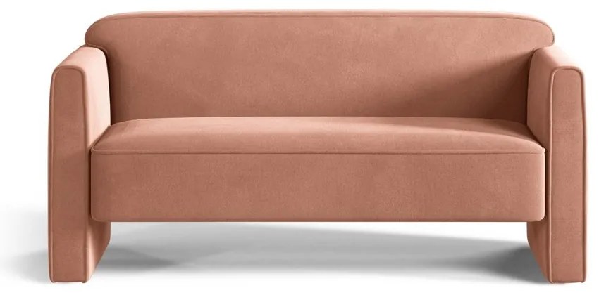 Różowa aksamitna sofa 140 cm Abby – Micadoni