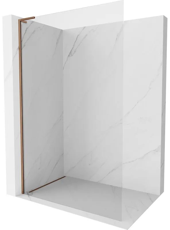 Mexen Kioto-X L ścianka prysznicowa Walk-in 80 x 200 cm, transparent 10 mm, różowe złoto - 800-080-107-60-00-X