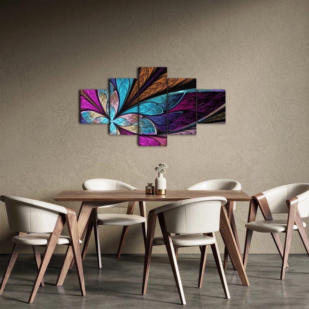 Obraz - Abstrakcja, kwiat (125x70 cm)
