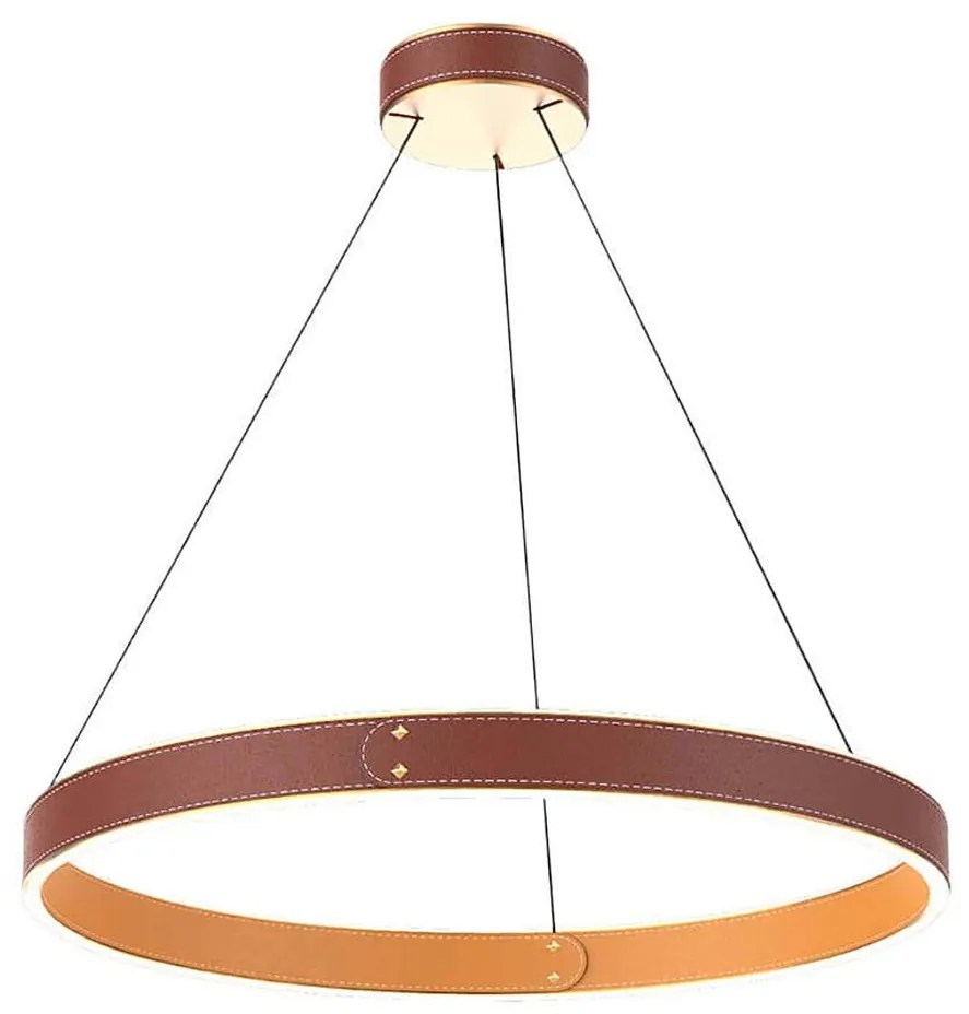 Klausen 142027 - LED Żyrandol na lince LEATHER LED/47,8W/230V brązowy/pomarańczowy