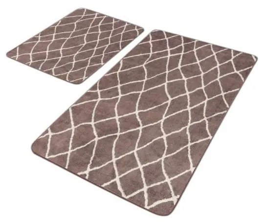 Brązowe aksamitne dywaniki łazienkowe zestaw 2 szt. 60x100 cm – Mila Home