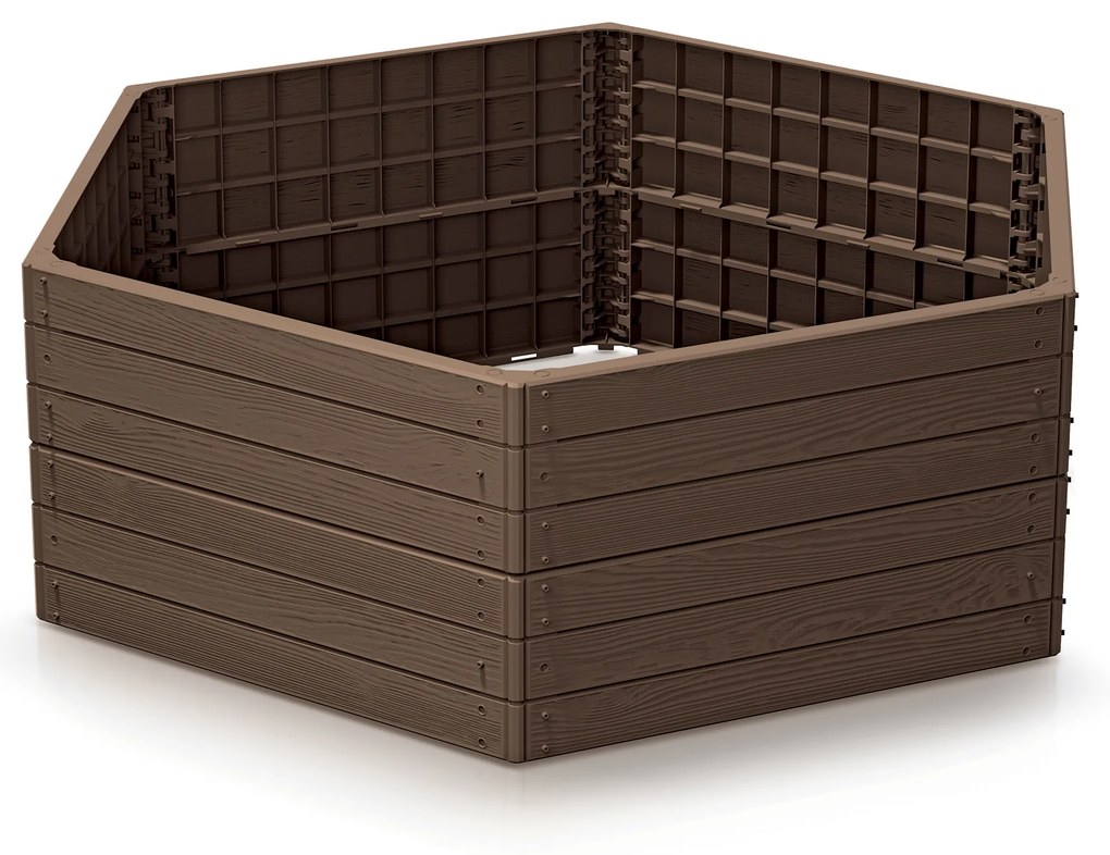 Rabata ogrodowa Base Woody 149x129x25 cm rustykalna cegła PROSPERPLAST