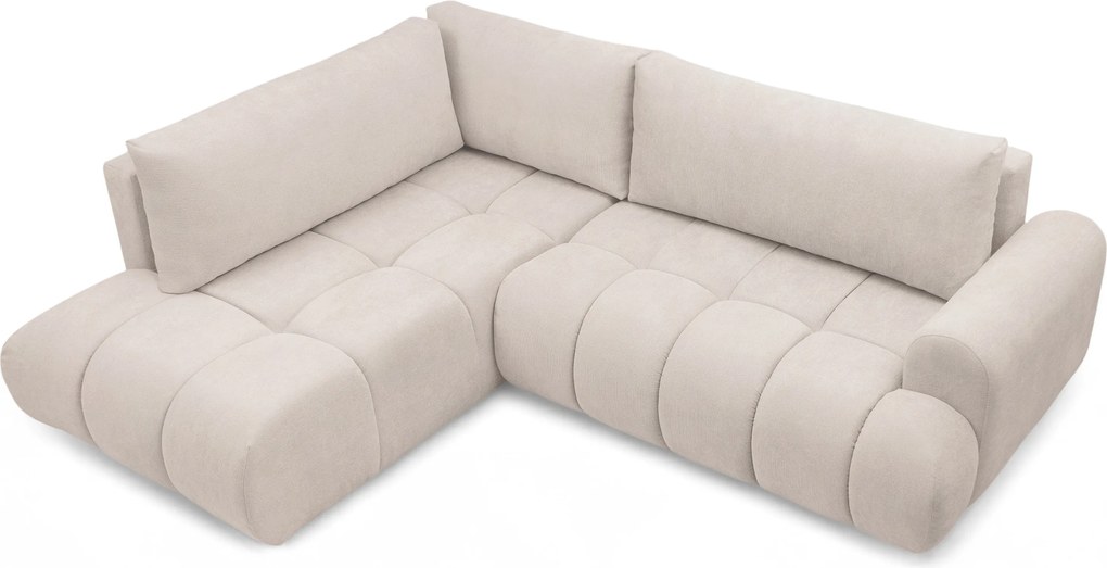 Narożnik Lutario L z funkcją spania lewostronny - beżowa plecionka hydrofobowa Venice 2026