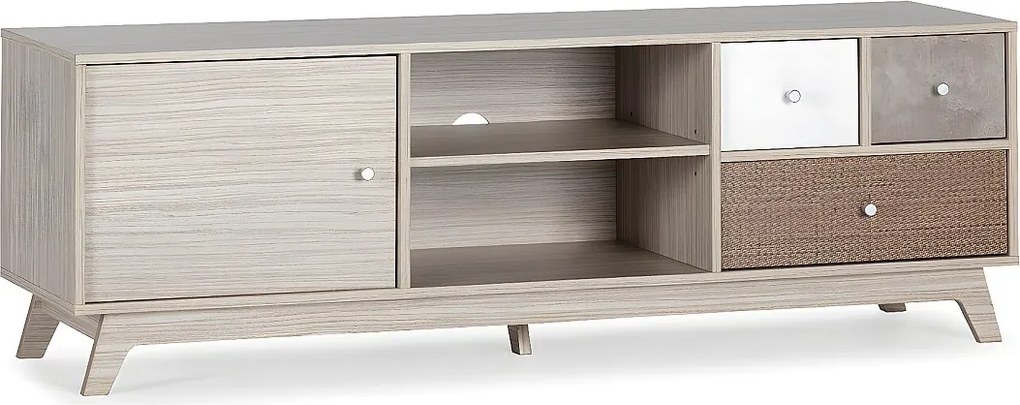 Kolumna RTV Maia z 1 drzwiczką i 3 szufladkami w wielu kolorach.