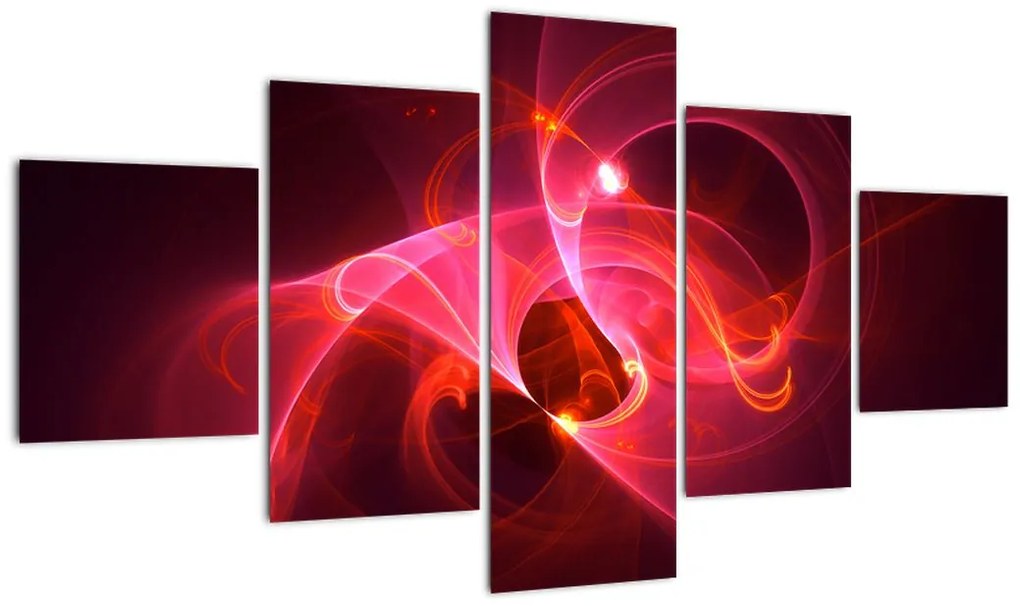 Nowoczesny obraz różowej abstrakcji (125x70 cm)