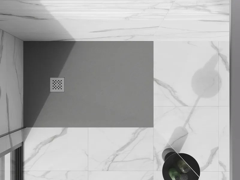 Mexen Stone+ brodzik kompozytowy prostokątny 100 x 80 cm, szary-beton - 44618010