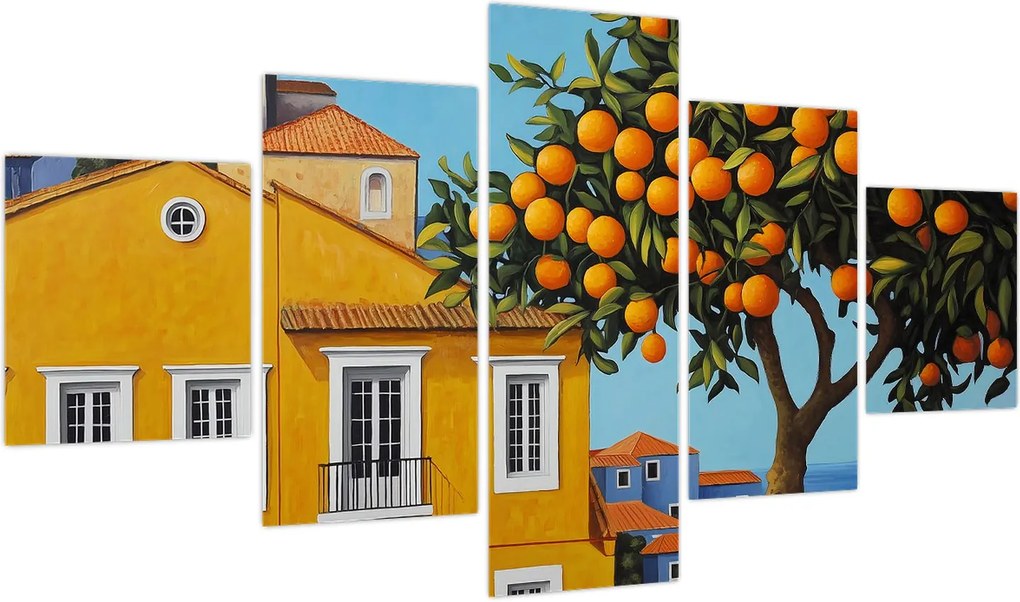 Obraz - Drzewo pomarańczowe (125x70 cm)