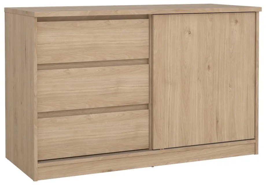 Komoda w dekorze dębu z drzwiami przesuwnymi w naturalnym kolorze 119x76x50 cm Naia – Tvilum