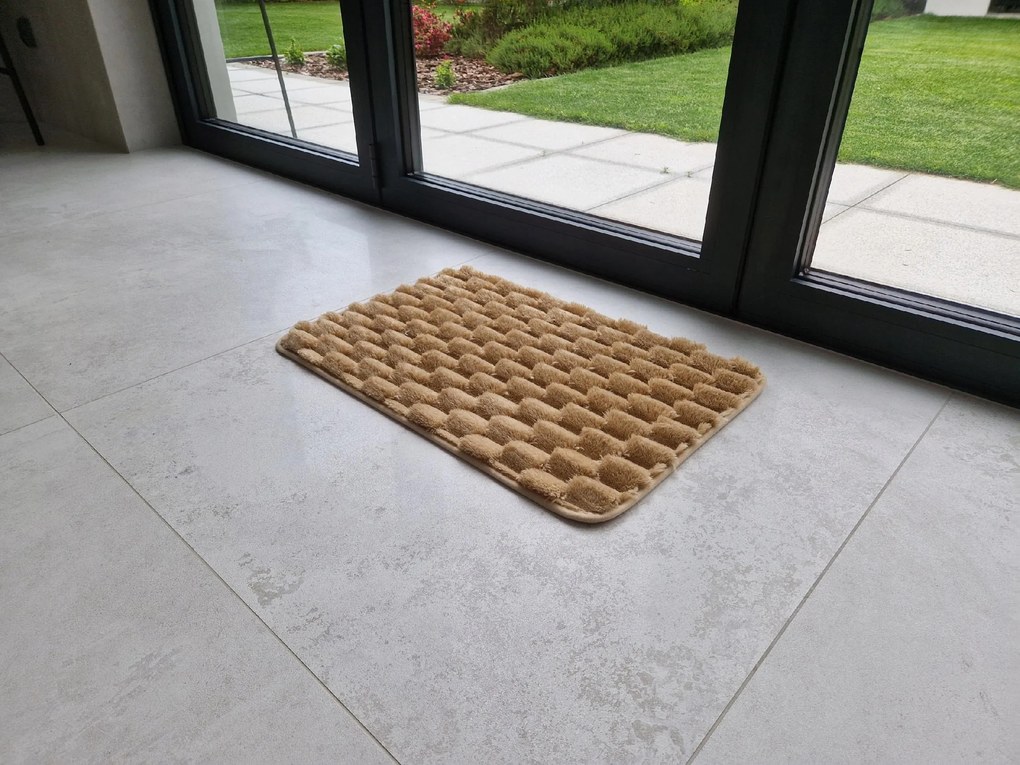 Dywanik antypoślizgowy brązowy 40x60 cm Dekoracyjny gumowy spód uniwersalny