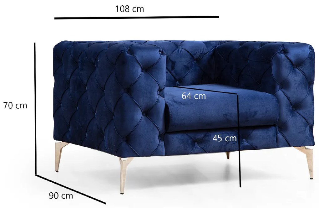 Fotel Como Navy Blue