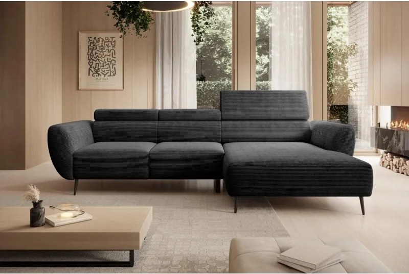 Narożnik ALISSON S/MINI Prawostronny z elektrycznym wysuwem w tkaninie POSO 110 WERSAL