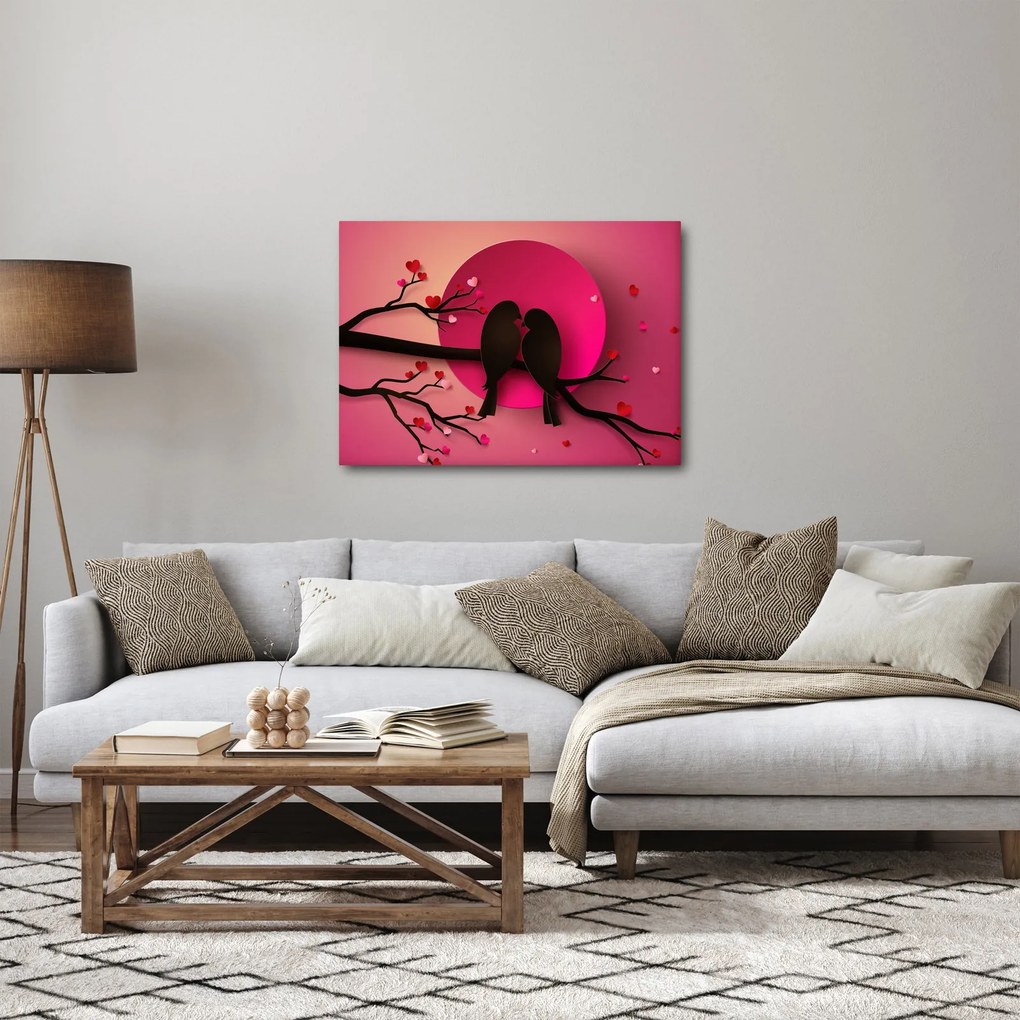 Obraz - Zakochane ptaki (70x50 cm)