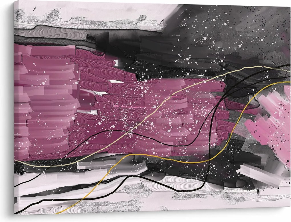 Obraz - Różowo - czarna abstrakcja (70x50 cm)