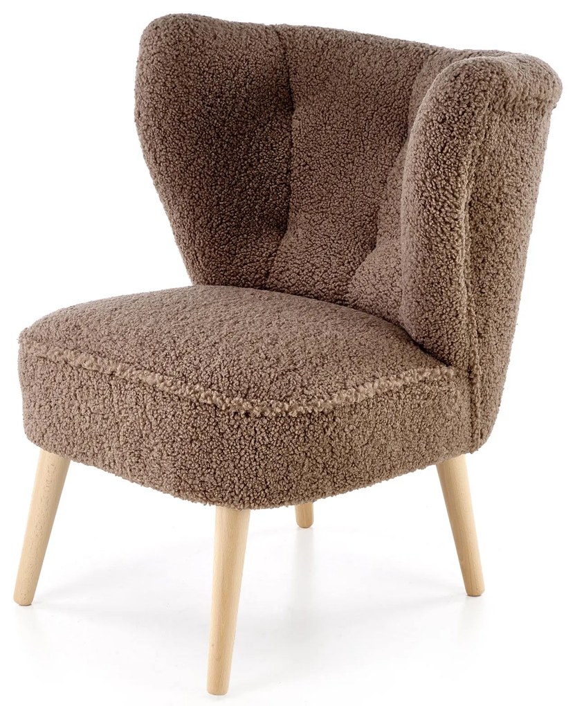 MOCCA fotel wypoczynkowy, c.brązowy SVEN TEDDY nowoczesny boho drewno