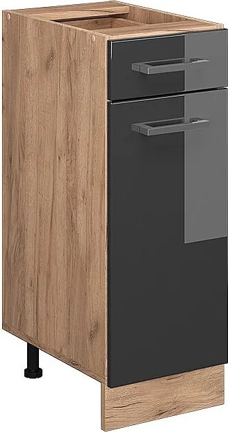 Szafka dolna do kuchni antracyt wysoki połysk 30x46x81.6 r-line