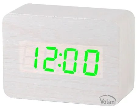 Zegar budzik drewniany led elektroniczny cyfrowy stojący - termometr + data