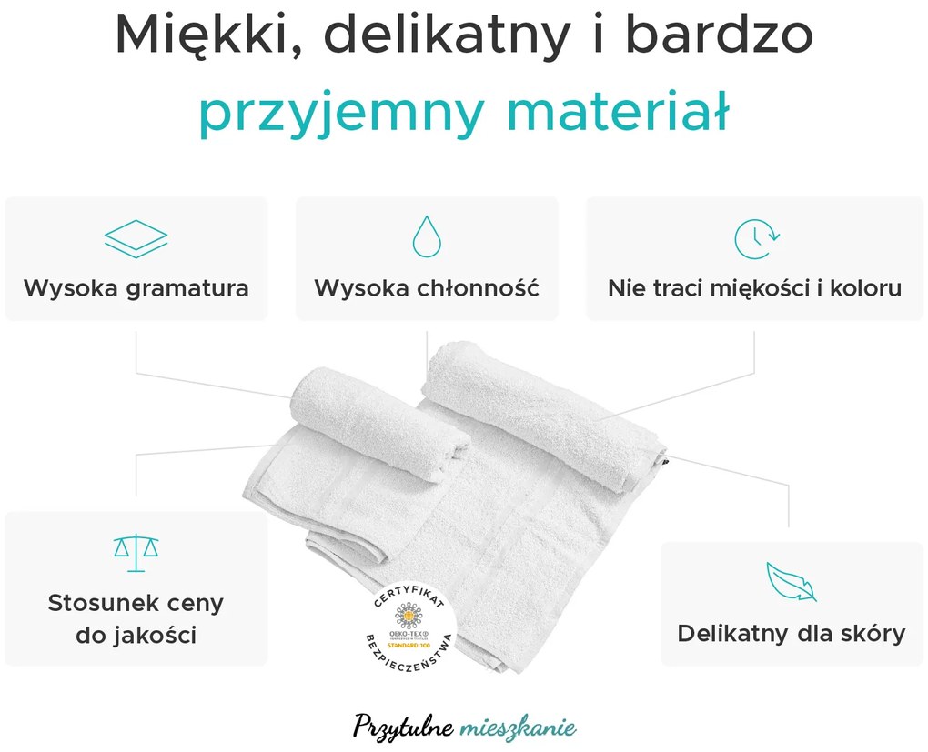 Ręcznik DUAL BASIC 50 x 100 cm morelowy, 100% bawełna