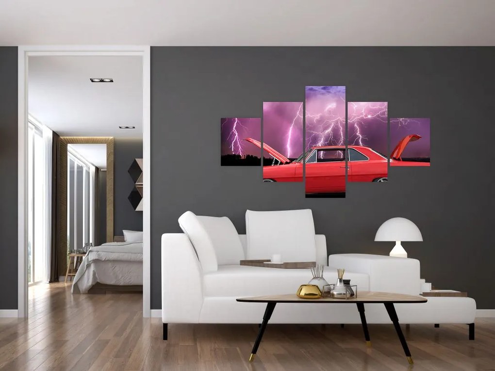 Obraz czerwonego auta (125x70 cm)