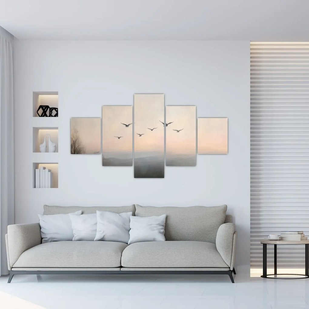 Obraz - Stado ptaków (125x70 cm)